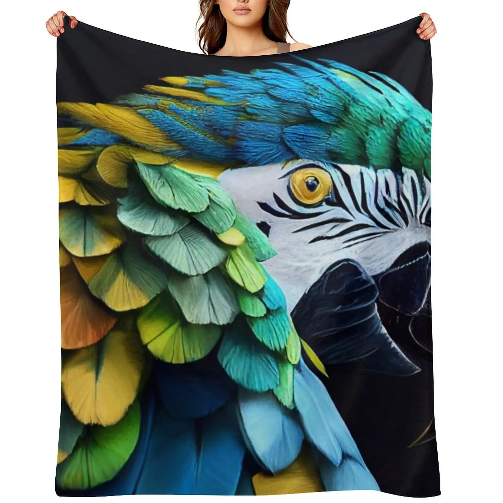 Cute Parrot - Macaw Parrot Throw Blanket Luxury Moving Decoratives Polar Blankets
