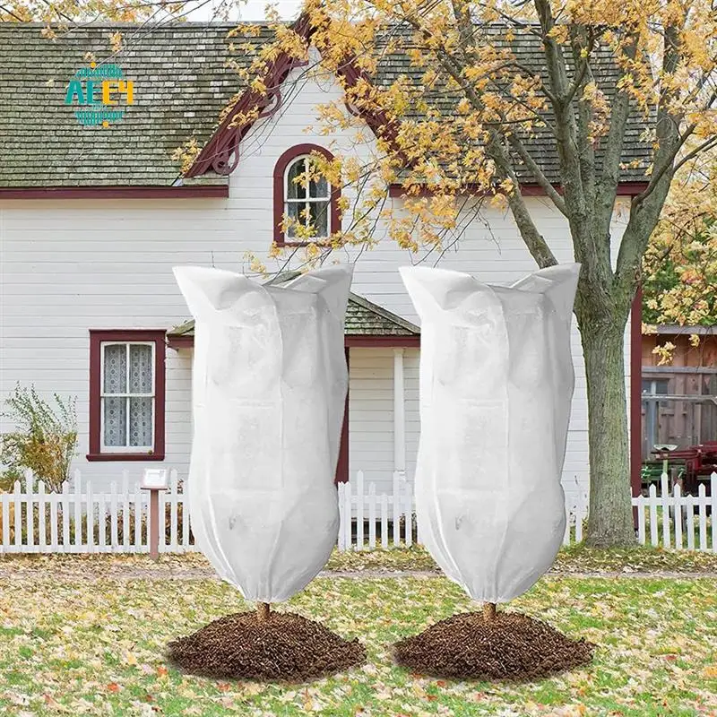 

AEE4-3 Pcs Plant Cover Frost Protection Reusable Frost Blanket With Drawstring, For Cold Winter Weather