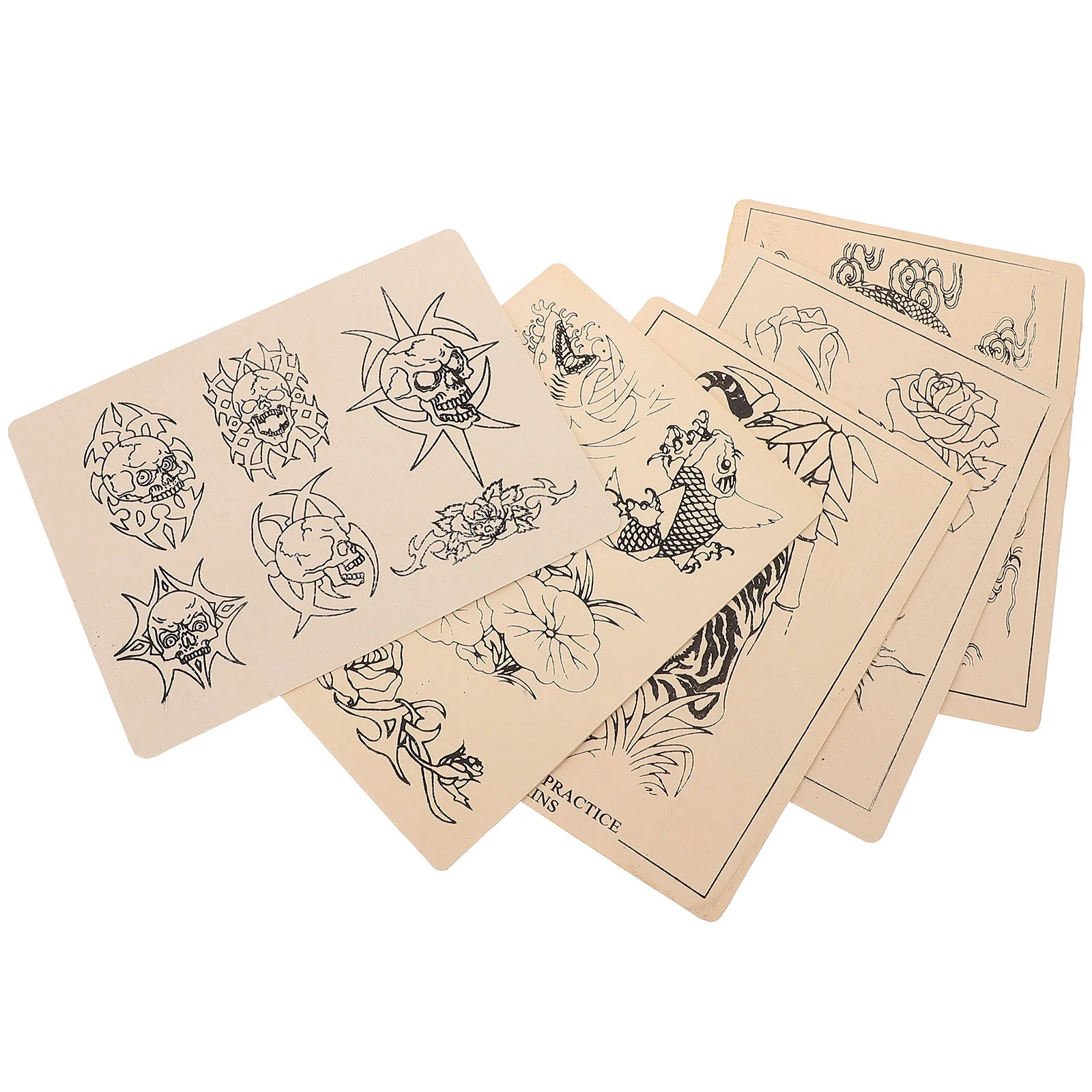 Pele Temporária Tatuagem De Sol para Iniciantes, Papel De Treinamento Removível, Adesivos Do Corpo, Tatuagens Falsas Modeladas, Prática, 5 Pcs