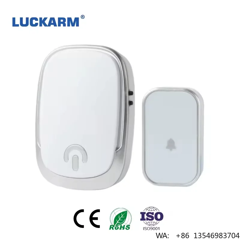 Self Powered Waterproof Door Bell Button 1 Receiver Sonnette Sans Fil Chime Ring Electric Plug Smart Wireless Doorbell for Home