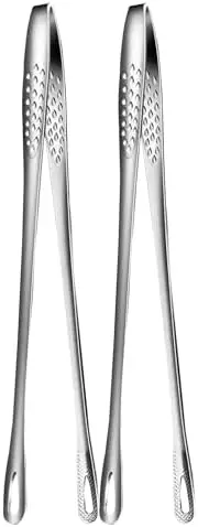 

2 шт. 11-дюймовые щипцы для барбекю из нержавеющей стали для корейских и японских грилей, кухни, салатов, пасты — идеально подходят для приготовления и подачи блюд