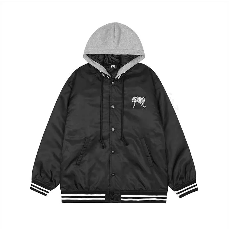 Thiened Spider Web التطريز البيسبول Jaet هوديي الشارع Sle الهيب هوب القطن معطف الشباب Faion الشتاء ملابس خارجية