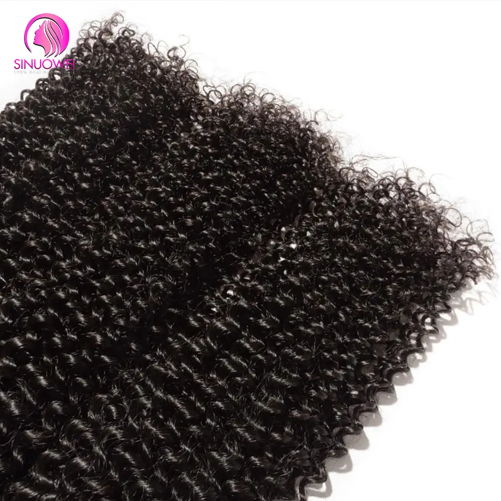 Kinky Curly Bundels Met Sluiting 3/4 Bundels 13X4 Kant Remy Haar Voor Zwarte Vrouwen 4X4 Kanten Sluiting En Weave Extension Human Hair