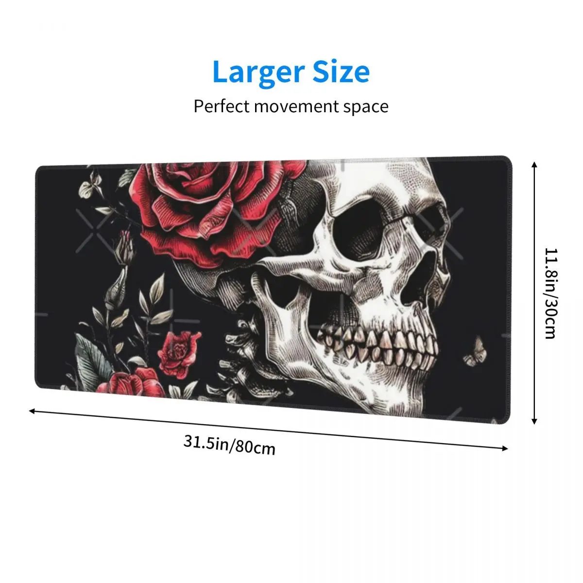 Skeleton Adorned With Roses Rubber Keyboard Pads