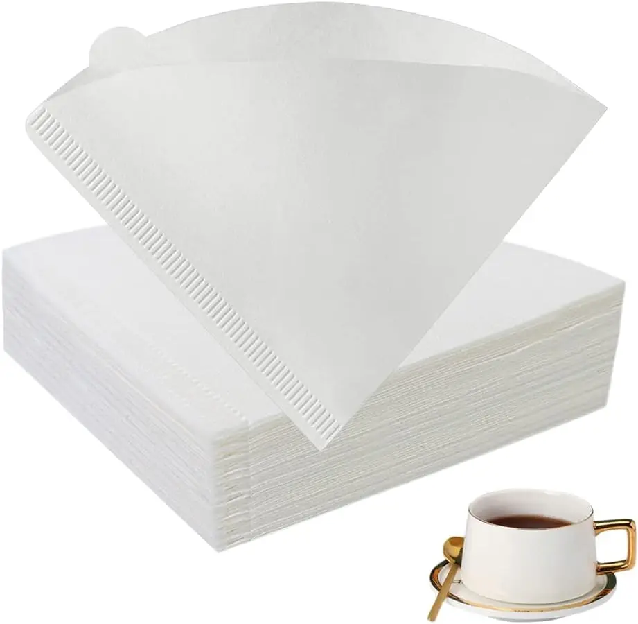 40-120 PCS Coffee Filter Accessories V Shaped Cone Paper Filters Natural Wood Pulp for Pour Over Drip Coffee Making 2-4 Cups