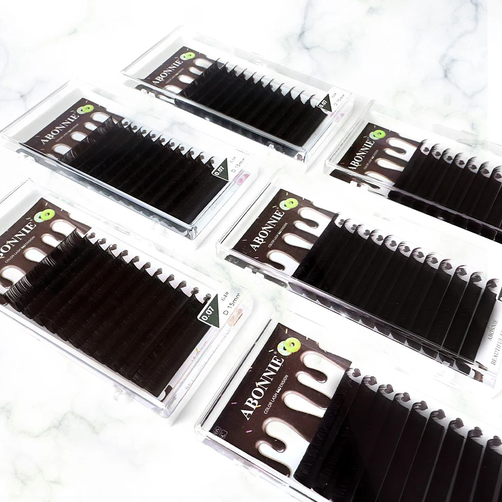 Pestañas postizas rusas de 8-15mm, color marrón café oscuro, para extensión, pestañas postizas injertadas naturales suaves hechas a mano, suministros de maquillaje