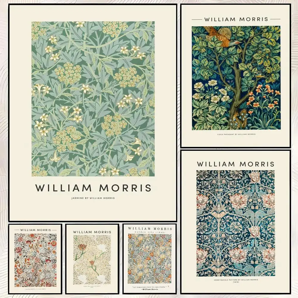 Artist W-William Morris Poster Trendy HD PP Paper Waterproof Wall Art Print for Bedroom Living Room Decor