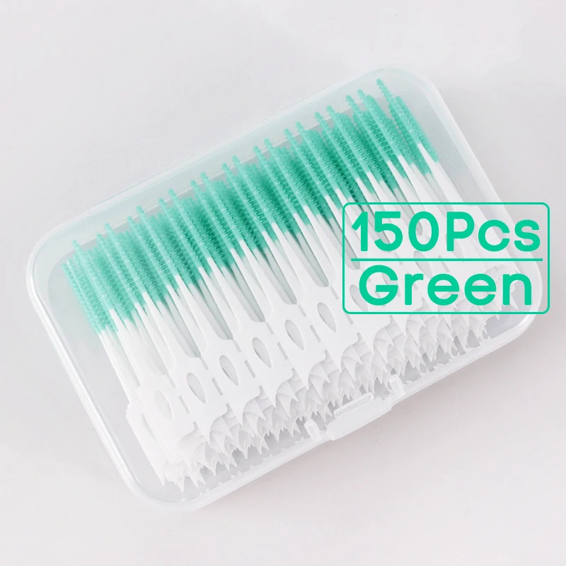 Vaclav 150 Stuks Originele Tandzijde Pick Zachte Siliconen Haren Rager Dental Pick Brace Borstel Wegwerp Tanden Schoon