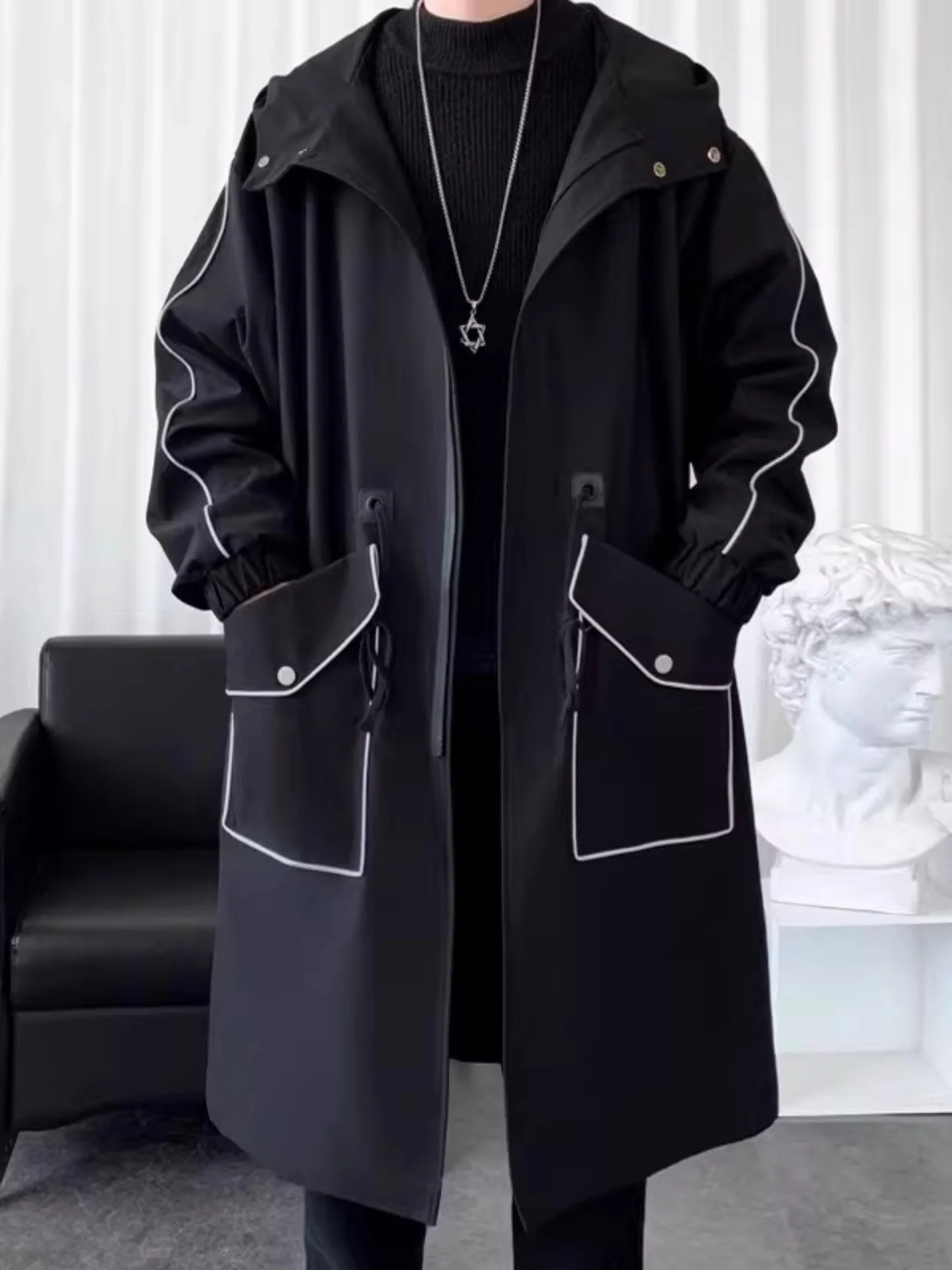 

Мужское утепленное пальто средней длины из хлопка для осени и зимы, модное, стильное, брендовое, премиум-класса, CleanFit, модель Elby