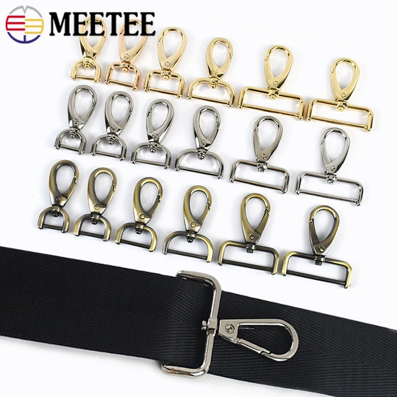 

5/10Pcs Meetee 13-38mm Metal Buckle Spring Keychain Clip Detachable Bag Clasp Swivel Lobster Buckles DIY Hardware Accessories