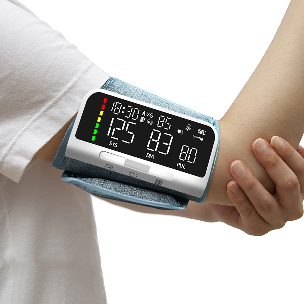 New Rechargeable With English Voice Battery Digitization Tricolor LCD Large Screen Sphygmomanomete Arm Blood Pressure Monitor