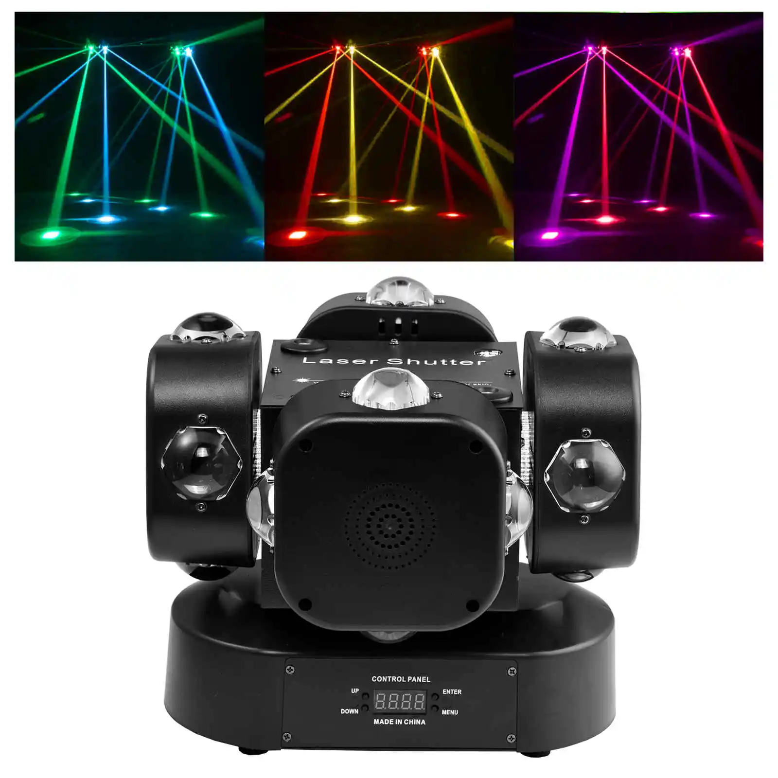 

Led Moving Head Light, 4 Heads Dj Stage Lighting, Led Stage Lamp Sound Activated Spotlight for Club Holiday Birthday