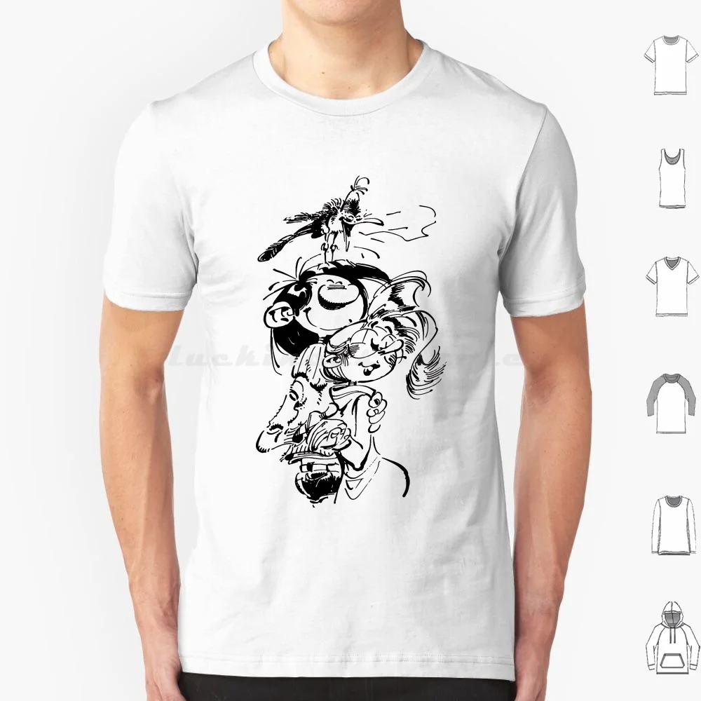 Gaston Goof And Girlfriend T Shirt Big Size 100% Cotton Guus Lagaffe Flater Guust Veronica Andre Magazine Cartoon Strip Boek