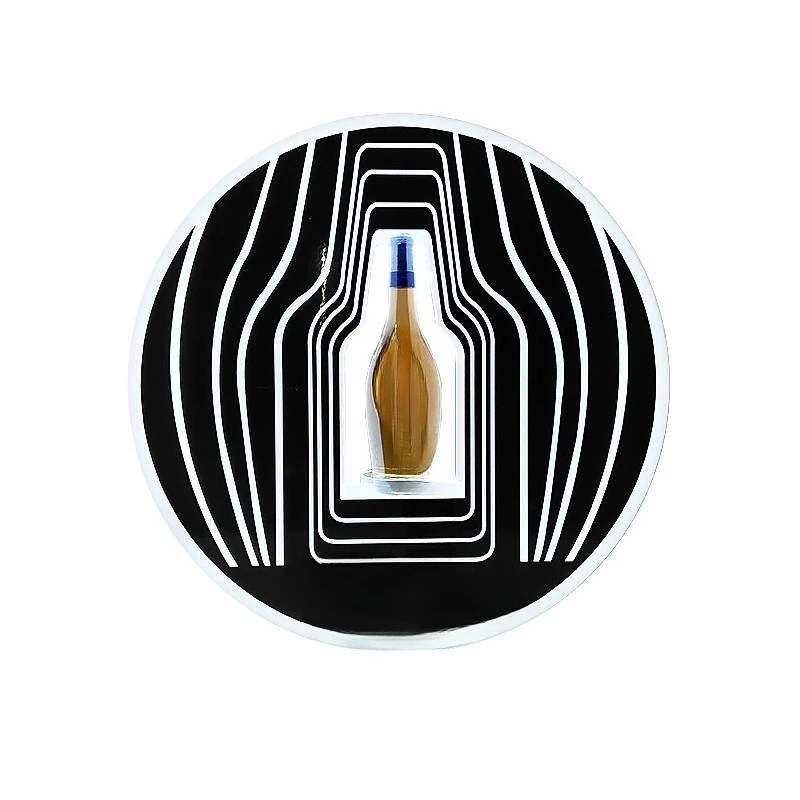 Round striped wine rack, luminous wine base