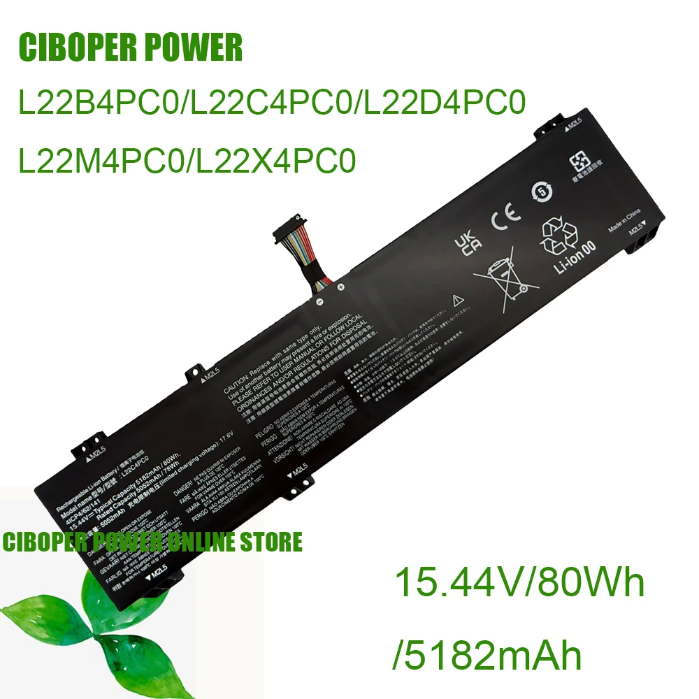 Laptop Battery L22B4PC0 L22C4PC0 L22D4PC0 L22M4PC0 L22X4PC0 For Legion Y7000P R7000P Y9000K Y9000P R9000P R9000K 2023 15.4480WH