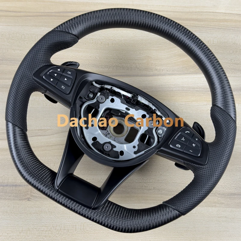 Matte Black Carbon Fiber Steering Wheel For Mercedes AMG A45 C43 C46 C63 E63 S63 W205 W213 W222 C300 C220 C250 C160 C400 C450