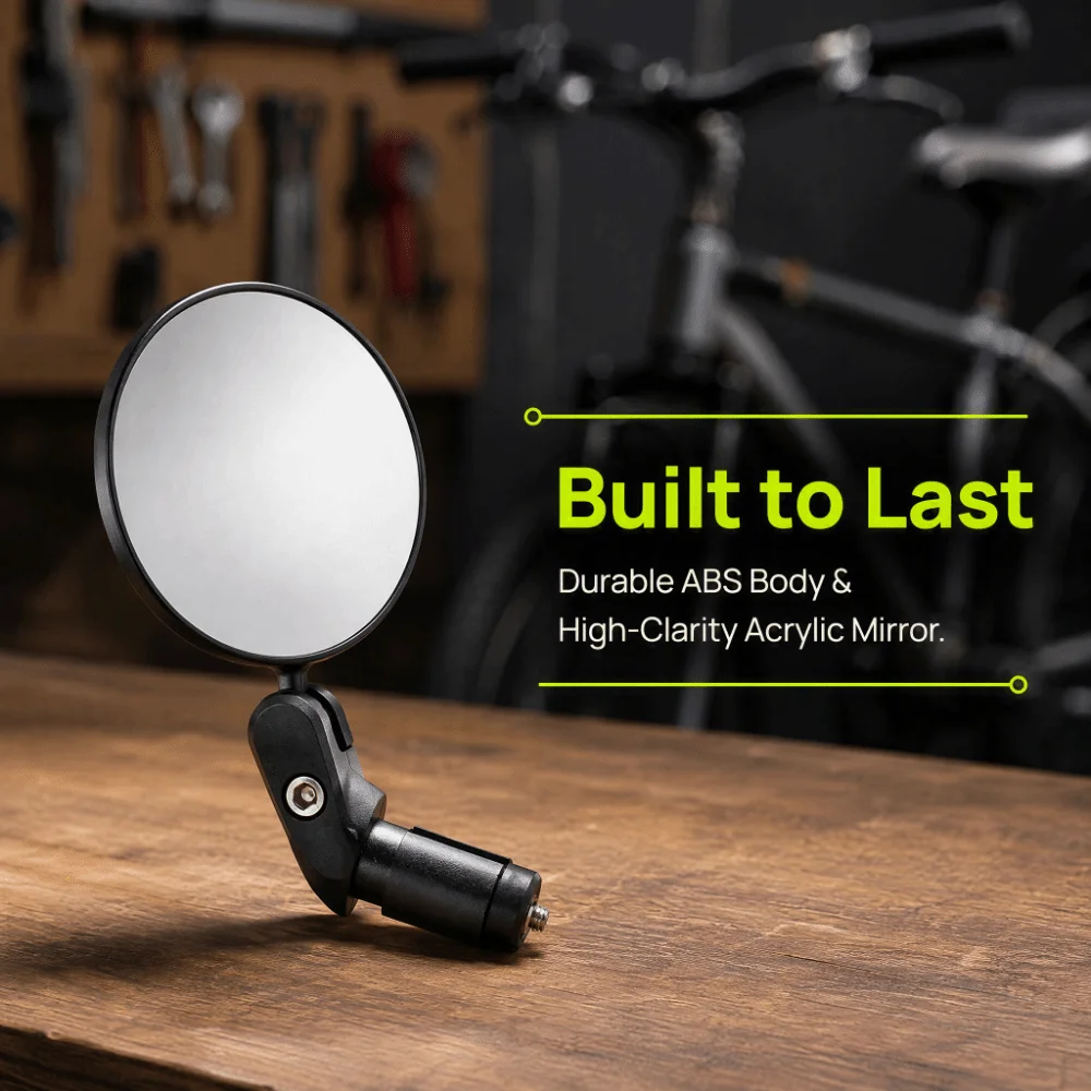4pcs ABS, Acrylic Bike Rearview Mirror Convex Round Bike Mirror Black with Tool Cycling Rear View Mirror Bike Mirror Replacement