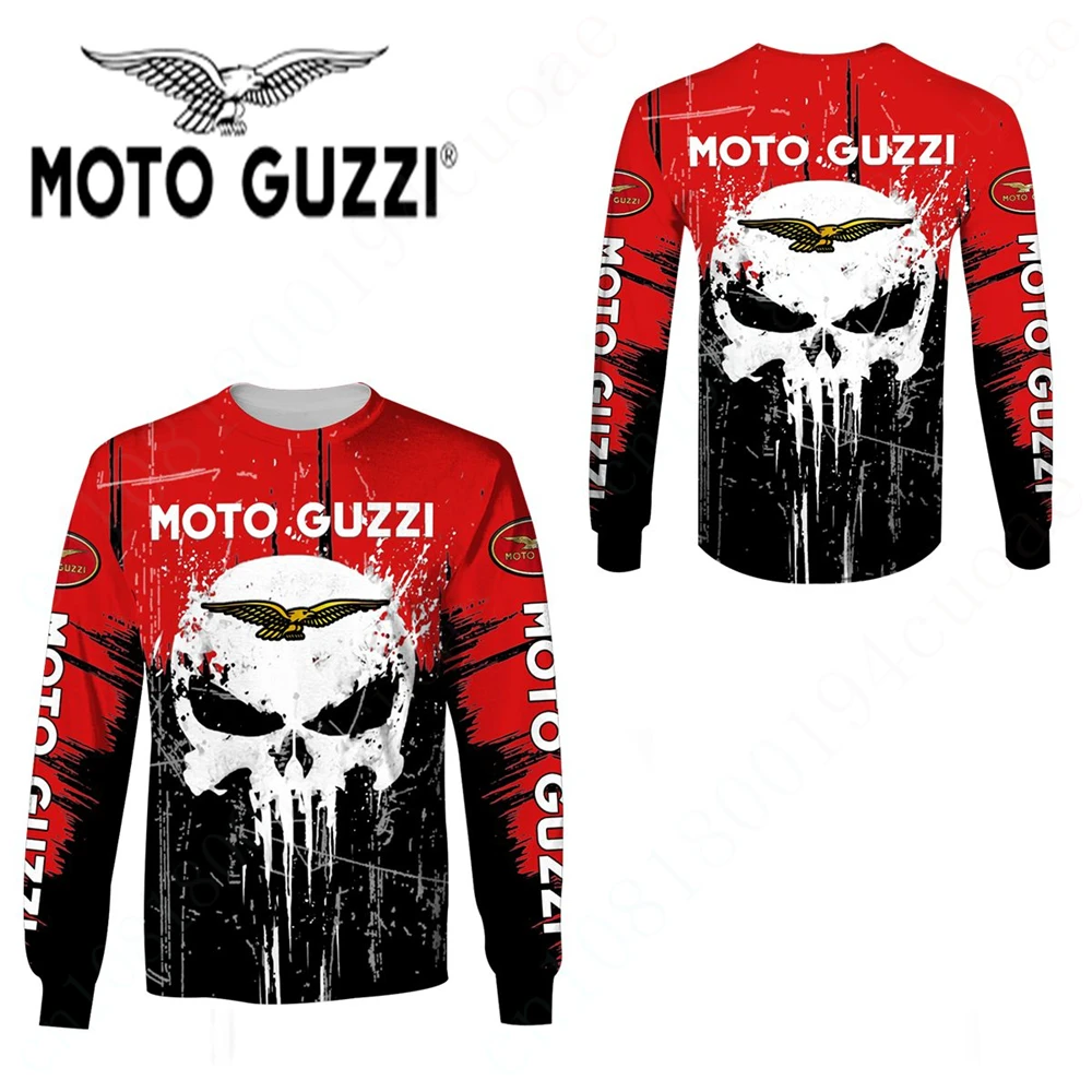 Moto Guzzi Oversized T-shirt Casual T Shirt For Men Women Unisex Clothing Harajuku O Neck Long Sleeve Anime 3D Printing T-shirts