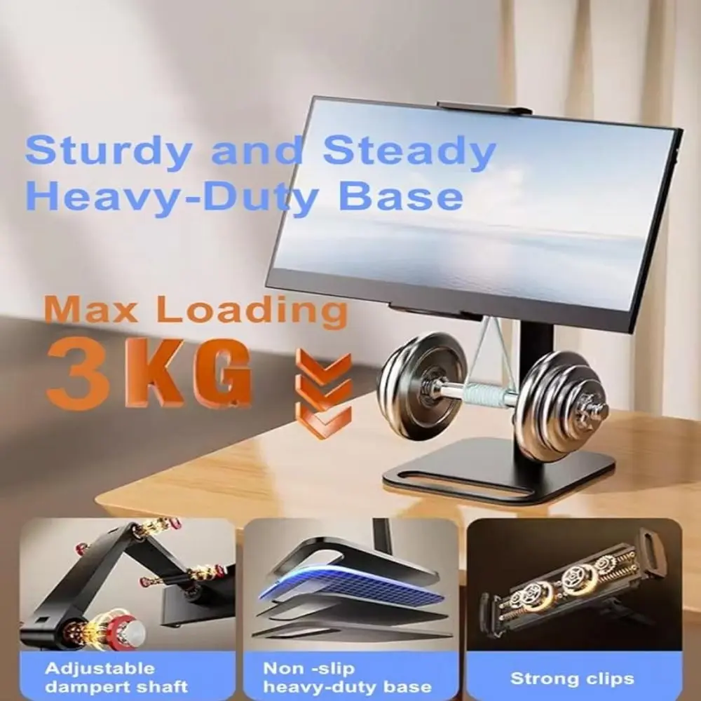 360°Rotatable Portable Monitor Holder Punch-Free Adjustable Height Screen Holder Expandable Universal Desk Holder