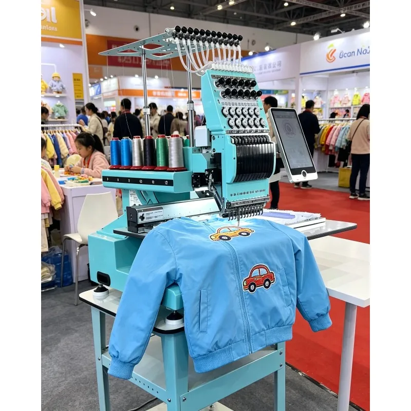 Multi Needle 12 Heads Computerized Embroidery Machine Automatic Home for Hat Cap T-Shirt Towel Clothes DIY Embroidery New