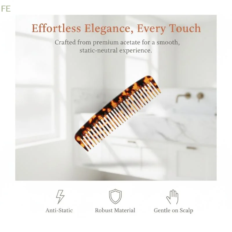 Wide Teeth Acetate Hair Combs Anti-static Massage Hair Brush Hairdressing Colorful Hairdress Salon Styling Traveling Accessories