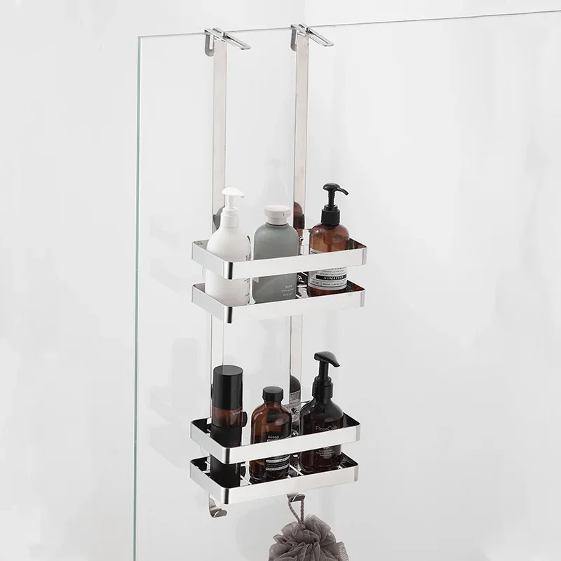 304-stainless-steel-hanging-rack-without-hole-bathroom-shelf-double-hanging-basket-door-rear-storage-shower-room