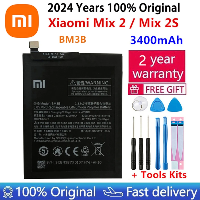 2024 Years Original Xiao mi Battery BM3B BM3K BM4C BP43 For Xiaomi Mi Mix 2 Mix2 / Mix 3 4 1 2S Mix3 Mix4 Mix2S Phone Batteries