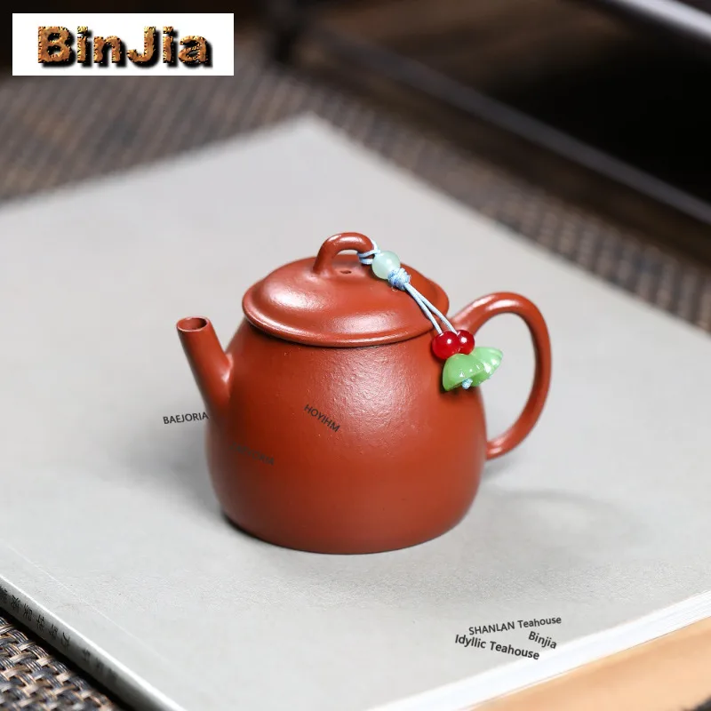 

110 мл Подлинные чайники из исинской фиолетовой глины ручной работы, модель Silly Scoop Pot, из необработанной глины Zhu Mud, чайник Zisha, чайный набор, подарки для чаепития