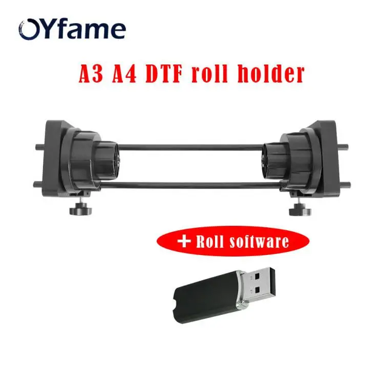 

OYfame A3 A4 DTF Roll Film Holder With Roll RIP software For A3 A4 DTF Printer holder for Epson L805 L1800 1500W R1390 1400