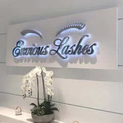 Letrero retroiluminado personalizado Led iluminado 3D, señal de logotipo de negocios, acero inoxidable, logotipo de empresa, Bar, Club, señal al aire libre