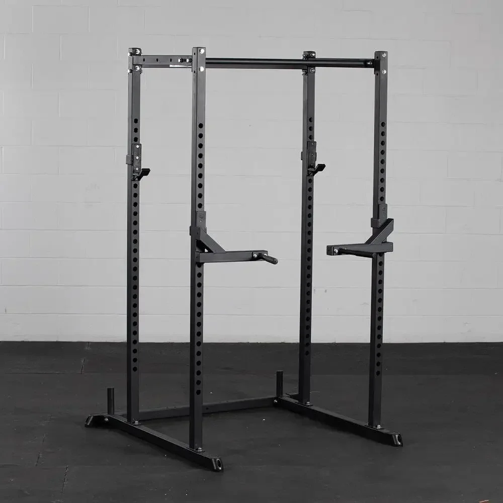 Dip Bars and J-Hook Attachment for Power Rack, 24 Handle Spread, 880 LB Capacity for Strength Training