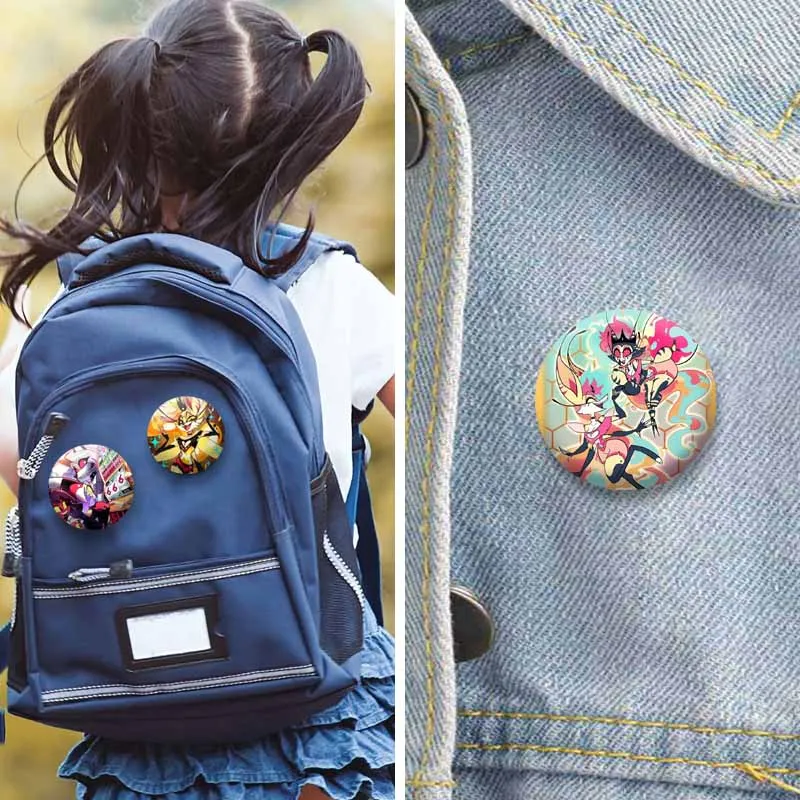 Helluva Boss Anime Badges Enamel Pins Little Blitzo Stolas Moxxie Brooch on Backpack Fashion Jewelry Accessory Gifts for Friend