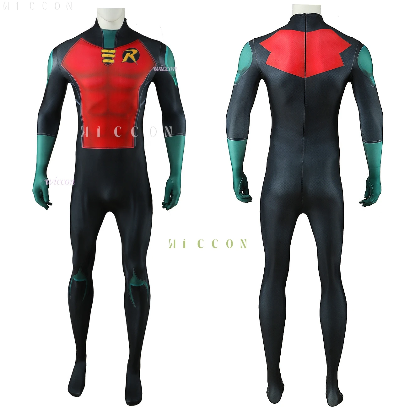 Halloween Costumes Adults Kids Anime Cartoon Teen Game Titans Superhero Robin Comic Grayson Cosplay Jumpsuit Halloween Uniform R - view 3