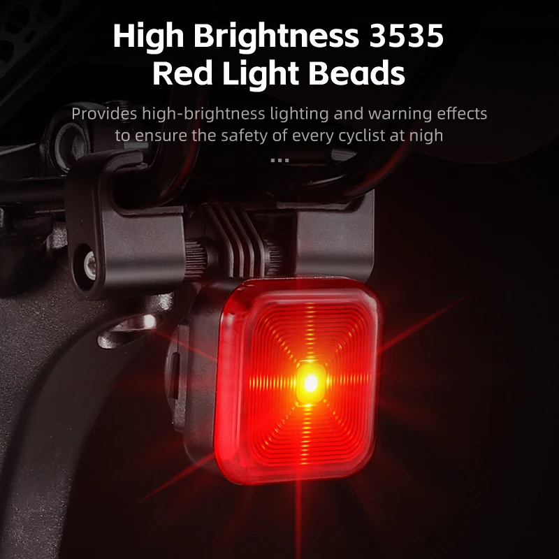 WEST BIKING Quick Release Bike Tail Light Bicycle Saddle Taillight Ultra Bright Rear Light Type-C Charge LED Night Warning Light