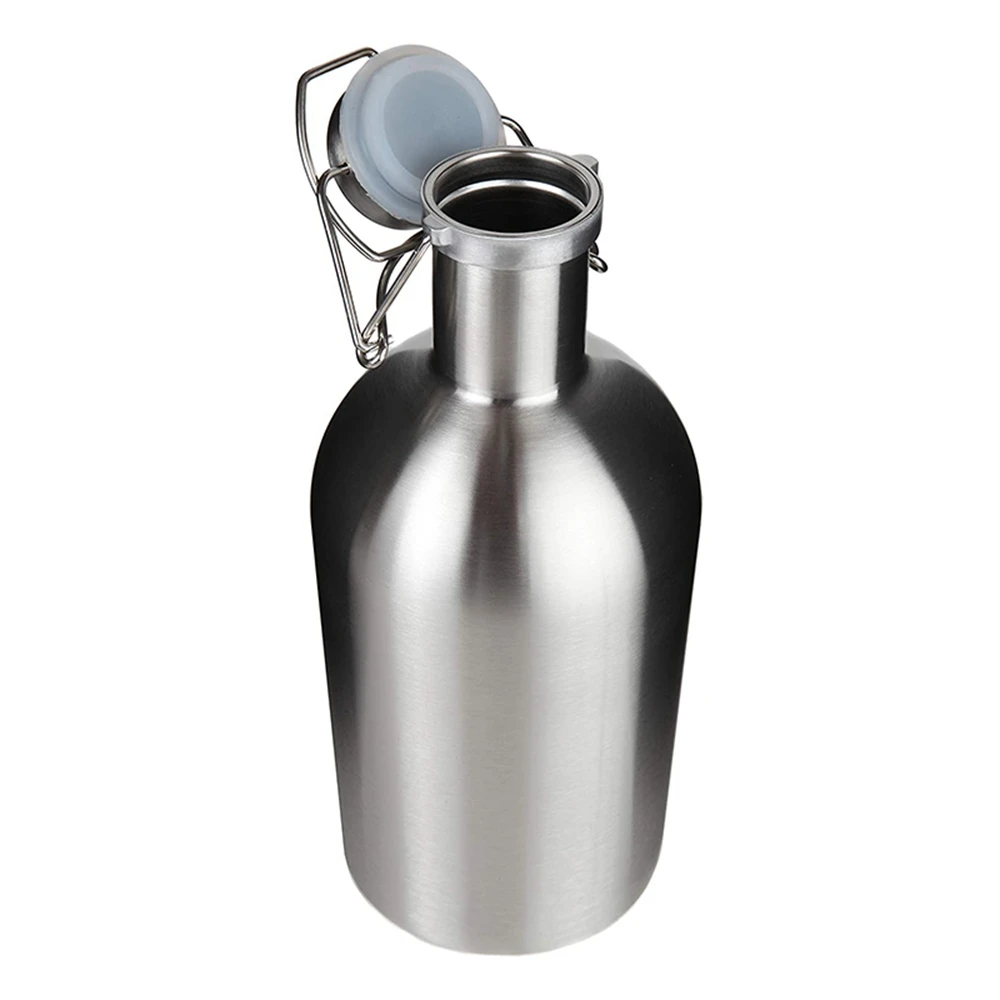 B69C Stainless Steel Leak Proof Flip Top Growler,Stainless Steel Beer Growler, Keeps Homebrew Fresh With Airtight Seal