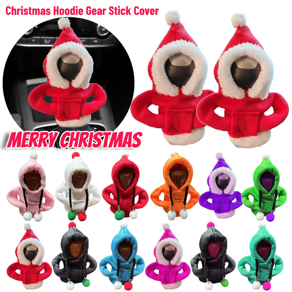 Christmas Decor Hoodie Car Gear Shift Cover Gearshift Hoodie Car Gear Shift Knob Cover Manual Handle Gear Change Lever Cover