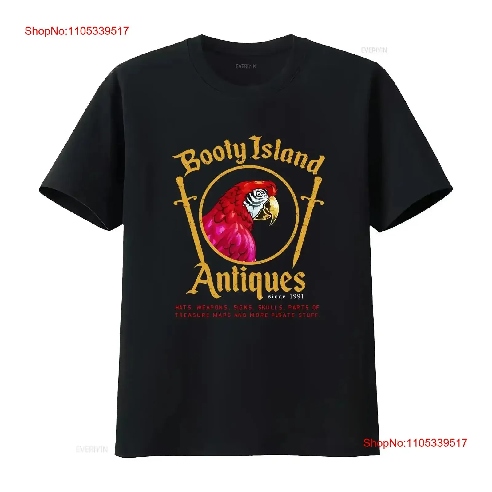 Booty Island Antiques T Shirt The Game Secret Symbol of Monkey East Logo vintage Washed Casual graphic homme Slightly Soft