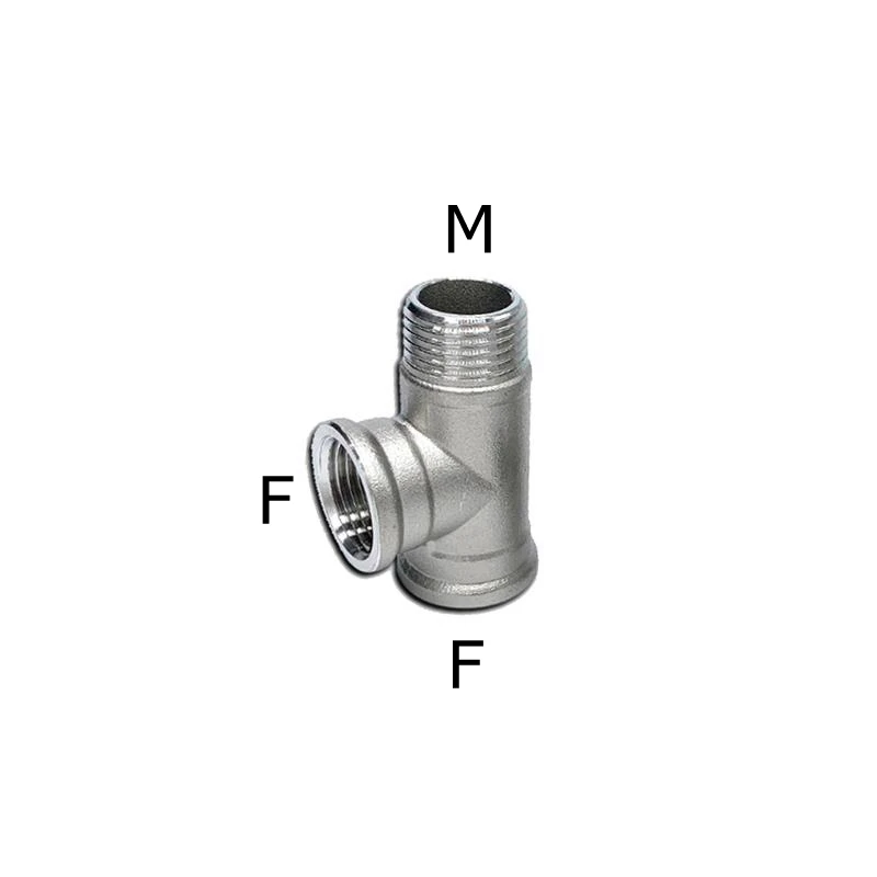 304 Stainless Steel BSP Male to Femlae Fitting 1/4 - 2 inch FFM FMF MMF MFM 3 Ways Tee Type Water Pipe SS304 Joint Connector