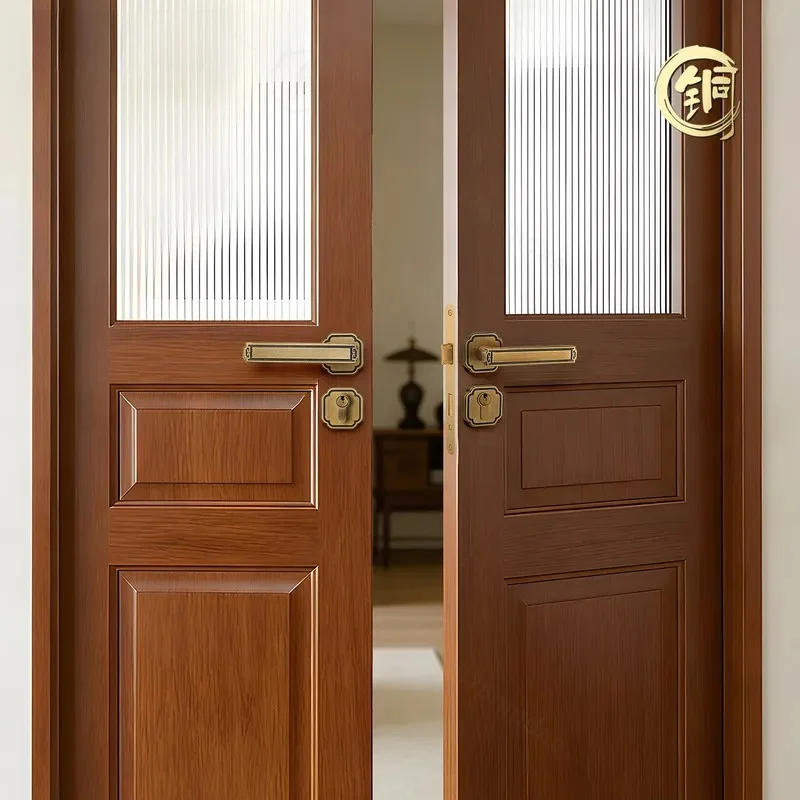 New Chinese Style Bronze Indoor Bedroom Door Lock Retro Meeting Room Office Real and Fake Lock Package