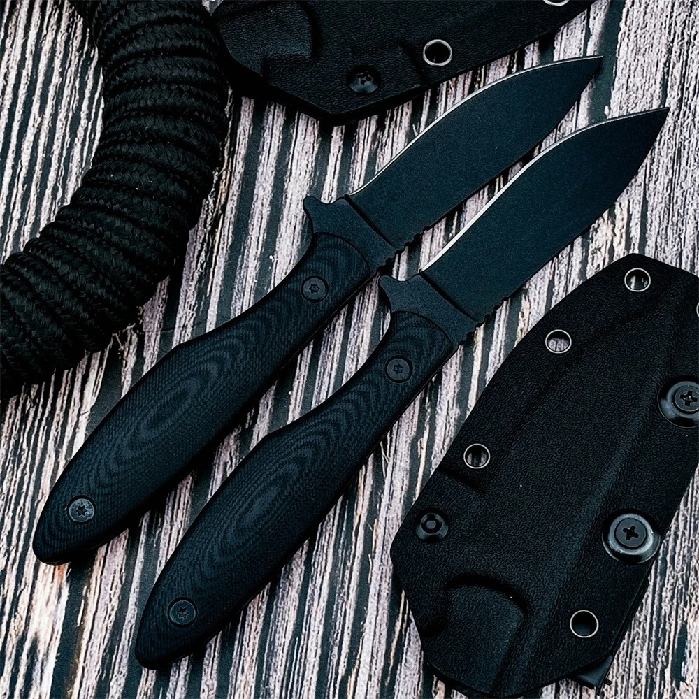 

Высококачественный прочный нож с фиксированным лезвием, ножом из стали 8Cr13Mov и стальной ручкой G10, туристический нож для кемпинга на открытом воздухе