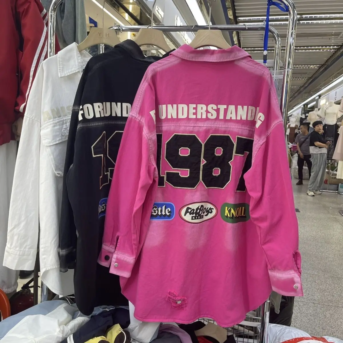 

Хлопковая рубашка свободного кроя для пар с длинным рукавом, весна 2024, с вышитым буквенным принтом, повседневная, удобная, дышащая