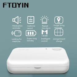 FTOYIN Bluetooth Intelligent Control Smart Pill Case Medicine Dispenser Pill Organizer Medication Reminder Forget Bring Reminder