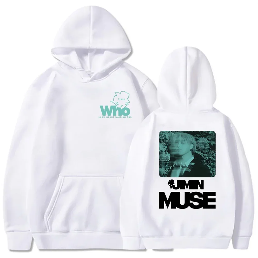 Jimin Muse Who Is My Heart Waiting for Hoodies Korean Band Member Graphic funny Winter sweat y2k graphic sweater women tracksuit