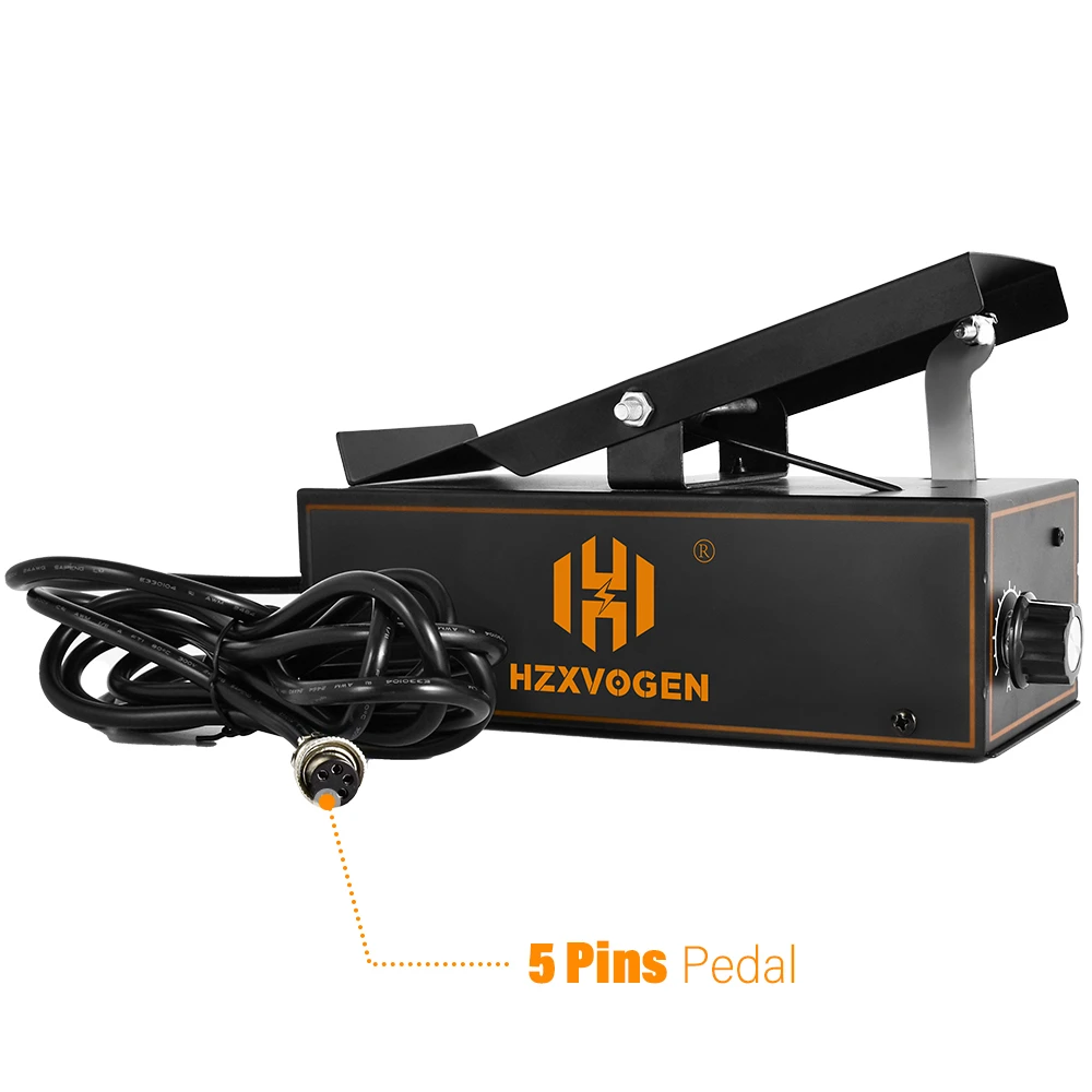 Hhzxvogen pedal de soldagem tig de 5 pinos 1k para hvt250p ac/dc 10-200 amp pedal de controle e outras máquinas de soldador com controle de 5 pinos