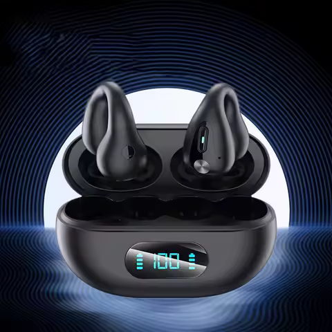 Novo Fone Bluetooth de Clip | Som Limpo, Ideal para Esporte e Trabalho, Autonomia Longa, Extra-auricular