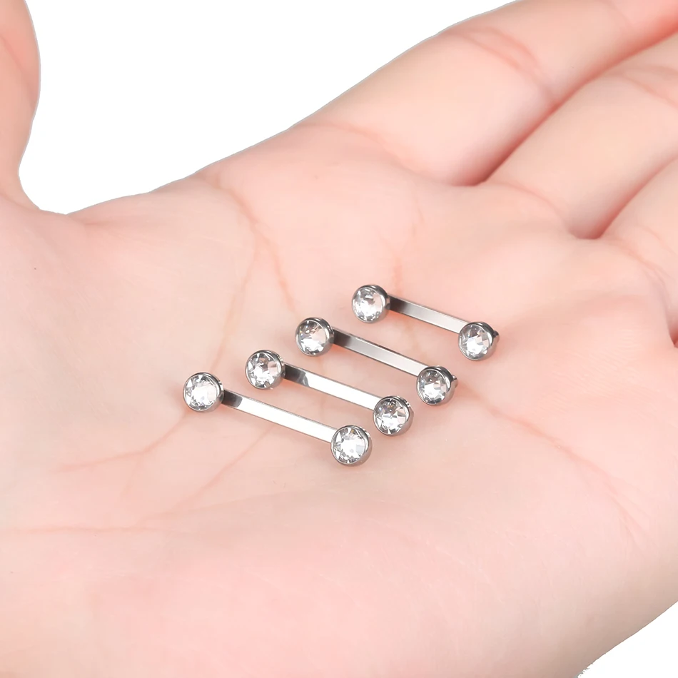 Implant Grade Titanium Microdermal Anchors CZ Surfcae Barbell Piercings Internal Thread Staple Skin Diver Piercings Bar Jewelry