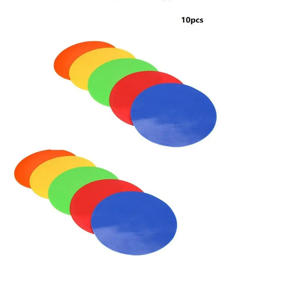 

10 шт., круглый коврик для тренировок по футболу, с логотипом препятствий, круглый плоский мягкий знак, диск для тренировок, тренировочная пластина для хоккейных препятствий