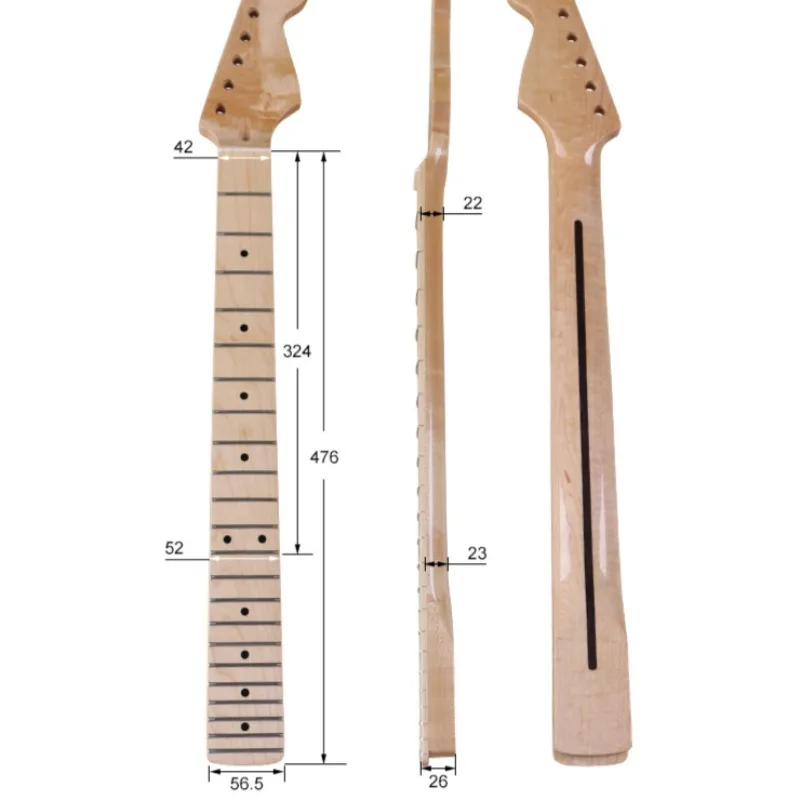 6-String Electric Guitar ST Neck Plus Maple Log Bright 22 Fret Neck Musical Instrument Modified DIY Accessories Guitar Handle