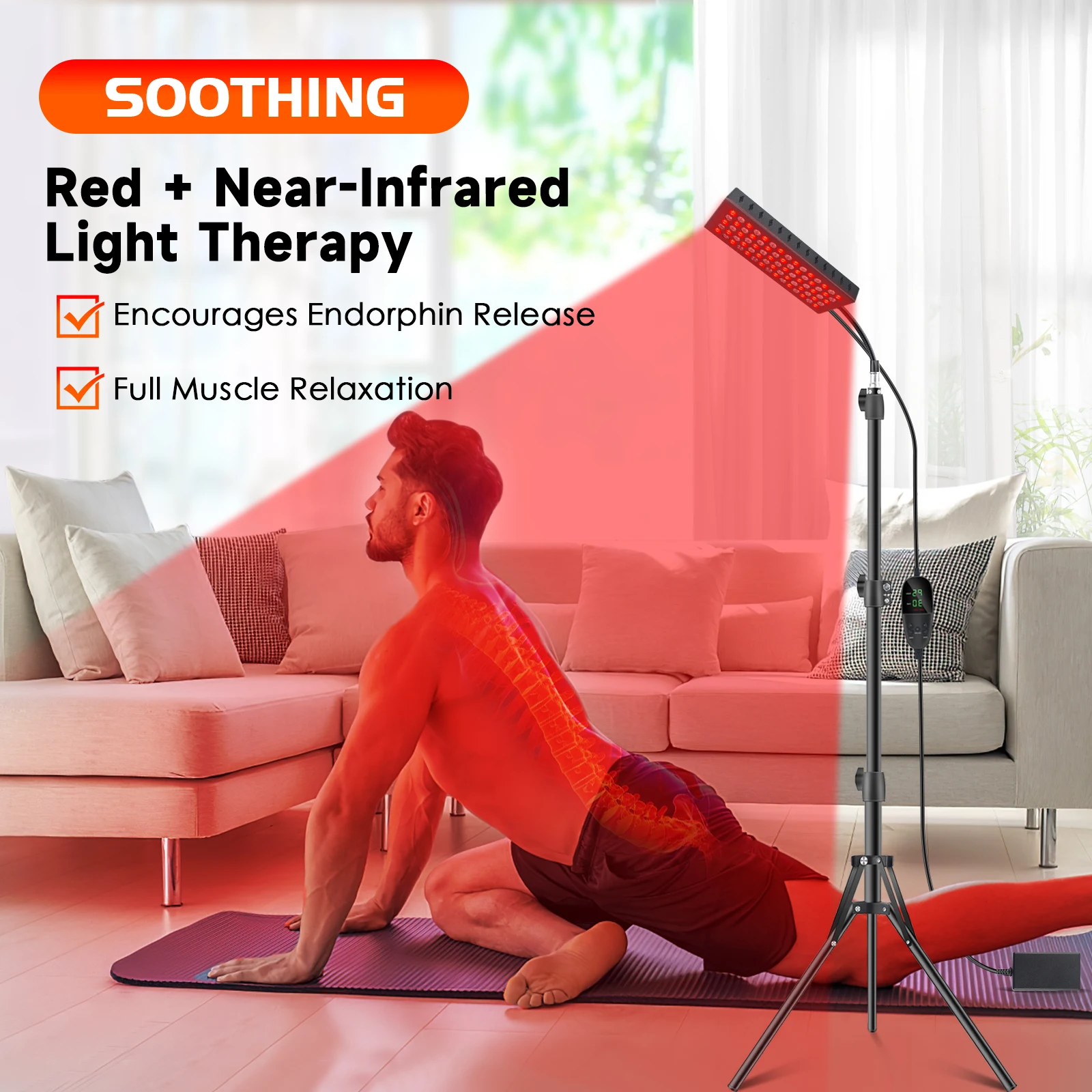 Astarexin 75 LEDs 80W Red Light Panel 660nm & 850nm Near Infrared Light, LED Therapy Light for Body, Back, Waist, Shoulder, Daily Wellness Use view 5