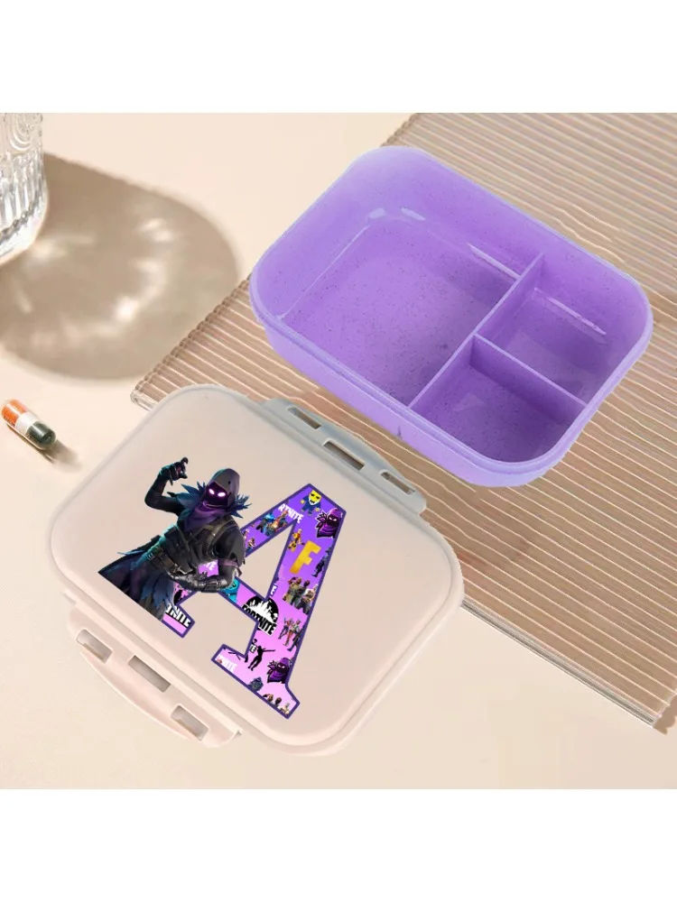 Boîte à déjeuner Fortnites pour enfants, boîte à déjeuner Bento imprimée avec lettres de dessin animé, conteneurs de stockage des aliments de grande capacité pour garçons, cadeaux pour enfants,